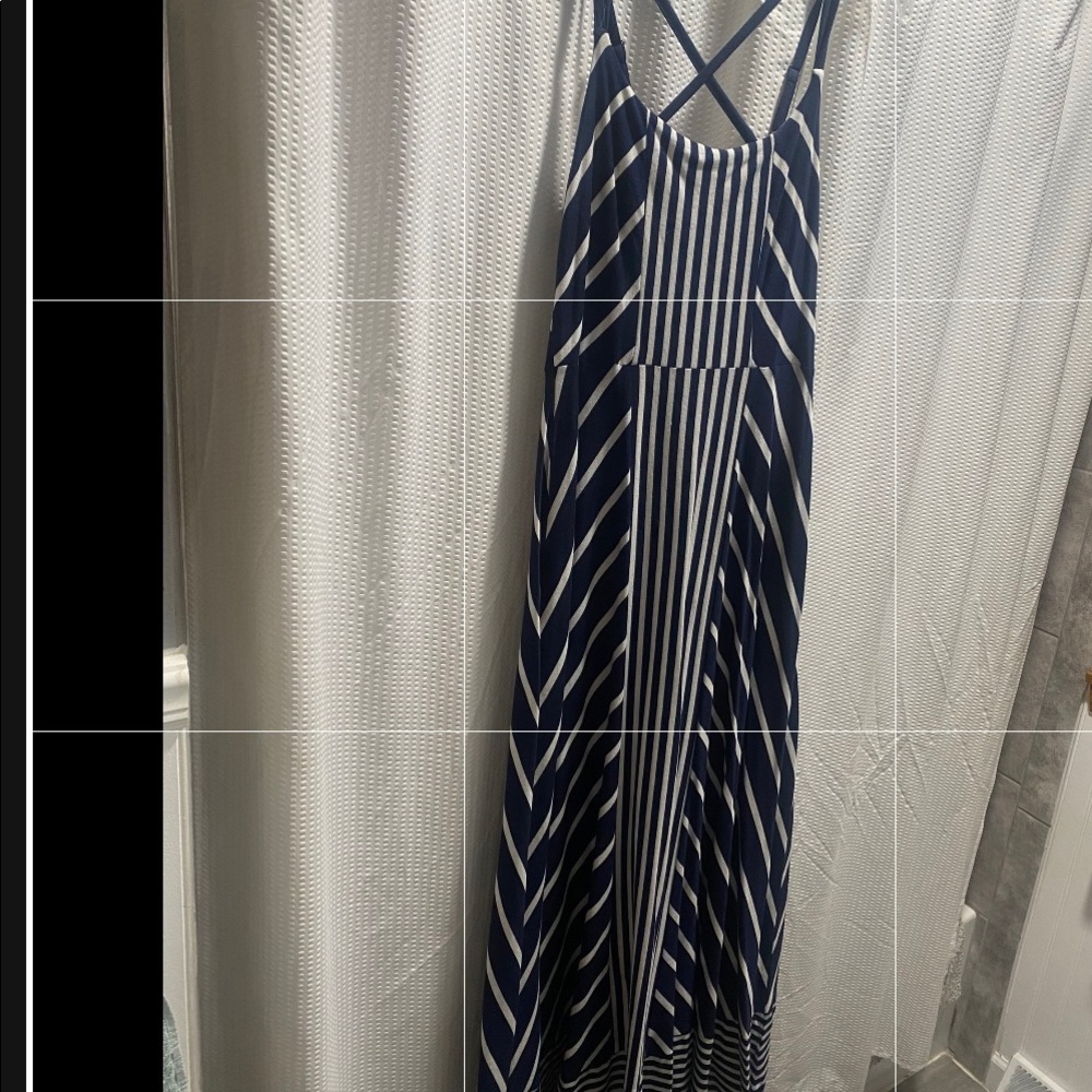 Navy Striped Maxi Dress